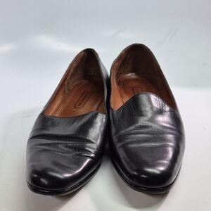 Coach Black Leather Women's Slip On Shoes